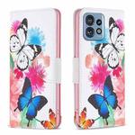For Motorola Edge 40 Pro 5G / Moto X40/X40 Pro Colored Drawing Pattern Leather Phone Case(Butterflies)