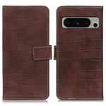 For Google Pixel 8 Pro Magnetic Crocodile Texture Leather Phone Case(Brown)