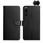 For Sony Xperia 1 V Genuine Leather Fingerprint-proof Horizontal Flip Phone Case(Black)