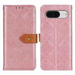 For Google Pixel 8 European Floral Embossed Copper Buckle Leather Phone Case(Pink)