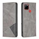 For Nokia C12 Rhombus Texture Magnetic Leather Phone Case(Grey)