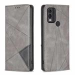 For Nokia C22 Rhombus Texture Magnetic Leather Phone Case(Grey)