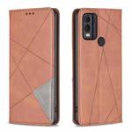 For Nokia C22 Rhombus Texture Magnetic Leather Phone Case(Brown)
