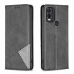 For Nokia C22 Rhombus Texture Magnetic Leather Phone Case(Black)