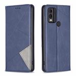 For Nokia C22 Rhombus Texture Magnetic Leather Phone Case(Blue)