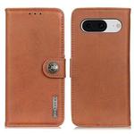 For Google Pixel 8 KHAZNEH Cowhide Texture Horizontal Flip Leather Phone Case(Brown)