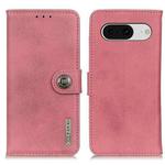 For Google Pixel 8 KHAZNEH Cowhide Texture Horizontal Flip Leather Phone Case(Pink)