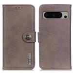 For Google Pixel 8 Pro KHAZNEH Cowhide Texture Horizontal Flip Leather Phone Case(Khaki)