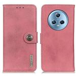 For Honor Magic5 KHAZNEH Cowhide Texture Horizontal Flip Leather Phone Case(Pink)