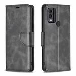 For Nokia C22 Lambskin Texture Pure Color Flip Leather Phone Case(Black)