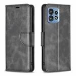For Motorola Edge 40 Pro 5G / Moto X40 / X40 Pro Lambskin Texture Pure Color Flip Leather Phone Case(Black)