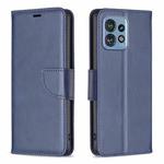 For Motorola Edge 40 Pro 5G / Moto X40 / X40 Pro Lambskin Texture Pure Color Flip Leather Phone Case(Blue)