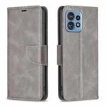 For Motorola Edge 40 Pro 5G / Moto X40 / X40 Pro Lambskin Texture Pure Color Flip Leather Phone Case(Grey)