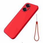For Realme C55 Pure Color Liquid Silicone Shockproof Phone Case(Red)