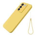 For vivo V27e / S16e Pure Color Liquid Silicone Shockproof Phone Case(Yellow)