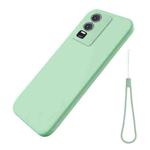 For vivo Y76 5G / Y76s Pure Color Liquid Silicone Shockproof Phone Case(Green)