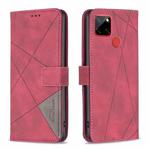 For Nokia C12 Magnetic Buckle Rhombus Texture Leather Phone Case(Red)