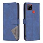 For Nokia C12 Magnetic Buckle Rhombus Texture Leather Phone Case(Blue)