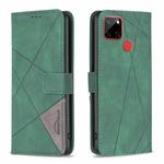 For Nokia C12 Magnetic Buckle Rhombus Texture Leather Phone Case(Green)