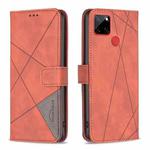For Nokia C12 Magnetic Buckle Rhombus Texture Leather Phone Case(Brown)