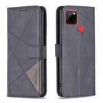 For Nokia C12 Magnetic Buckle Rhombus Texture Leather Phone Case(Black)