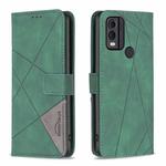 For Nokia C22 Magnetic Buckle Rhombus Texture Leather Phone Case(Green)