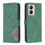 For Realme C33 Magnetic Buckle Rhombus Texture Leather Phone Case(Green)