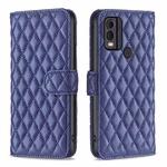 For Nokia C22 Diamond Lattice Wallet Flip Leather Phone Case(Blue)