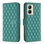 For Realme C33 Diamond Lattice Wallet Flip Leather Phone Case(Green)