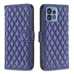 For Motorola Edge 40 Pro 5G / Moto X40 / X40 Pro Diamond Lattice Wallet Flip Leather Phone Case(Blue)