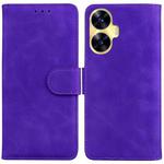 For Realme C55 Skin Feel Pure Color Flip Leather Phone Case(Purple)