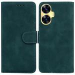 For Realme C55 Skin Feel Pure Color Flip Leather Phone Case(Green)