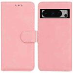 For Google Pixel 8 Pro Skin Feel Pure Color Flip Leather Phone Case(Pink)