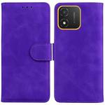 For Honor X5 Skin Feel Pure Color Flip Leather Phone Case(Purple)