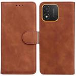 For Honor X5 Skin Feel Pure Color Flip Leather Phone Case(Brown)