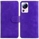 For Xiaomi 13 Lite / Civi 2 Skin Feel Pure Color Flip Leather Phone Case(Purple)