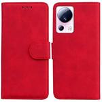 For Xiaomi 13 Lite / Civi 2 Skin Feel Pure Color Flip Leather Phone Case(Red)