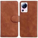 For Xiaomi 13 Lite / Civi 2 Skin Feel Pure Color Flip Leather Phone Case(Brown)