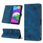 For Samsung Galaxy A02 / M02 Skin-feel Embossed Leather Phone Case(Blue)