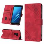 For Samsung Galaxy A8 / A5 2018 Skin-feel Embossed Leather Phone Case(Red)