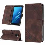 For Samsung Galaxy A8 / A5 2018 Skin-feel Embossed Leather Phone Case(Brown)