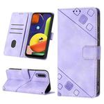 For Samsung Galaxy A50 / A30s / A50s Skin-feel Embossed Leather Phone Case(Light Purple)