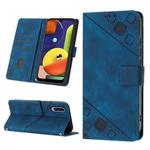 For Samsung Galaxy A50 / A30s / A50s Skin-feel Embossed Leather Phone Case(Blue)