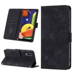 For Samsung Galaxy A50 / A30s / A50s Skin-feel Embossed Leather Phone Case(Black)