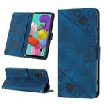 For Samsung Galaxy A51 / M40s Skin-feel Embossed Leather Phone Case(Blue)