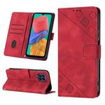 For Samsung Galaxy M33 5G Global Skin-feel Embossed Leather Phone Case(Red)