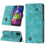 For Samsung Galaxy M51 Skin-feel Embossed Leather Phone Case(Green)