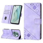 For Honor Magic5 Pro Skin-feel Embossed Leather Phone Case(Light Purple)