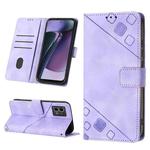 For Motorola Moto G Stylus 5G 2023 Skin-feel Embossed Leather Phone Case(Light Purple)