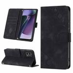 For Motorola Moto G Stylus 5G 2023 Skin-feel Embossed Leather Phone Case(Black)